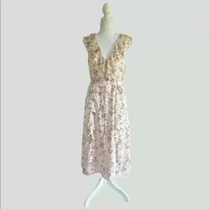 Gilli NWT Anika Cottagecore Floral Ruffle Faux Wrap Midi Dress Size S